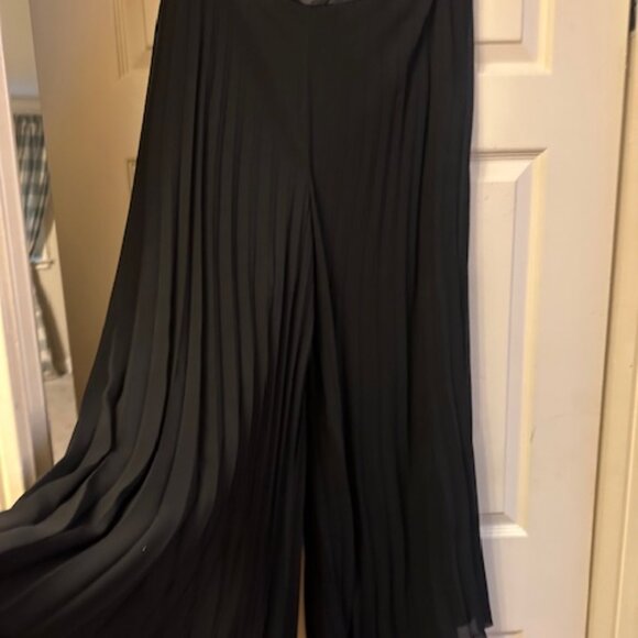 EXPO New York Pleated Chiffon Wide Leg, "Palazzo" Pants, Size 16 - Picture 2 of 2